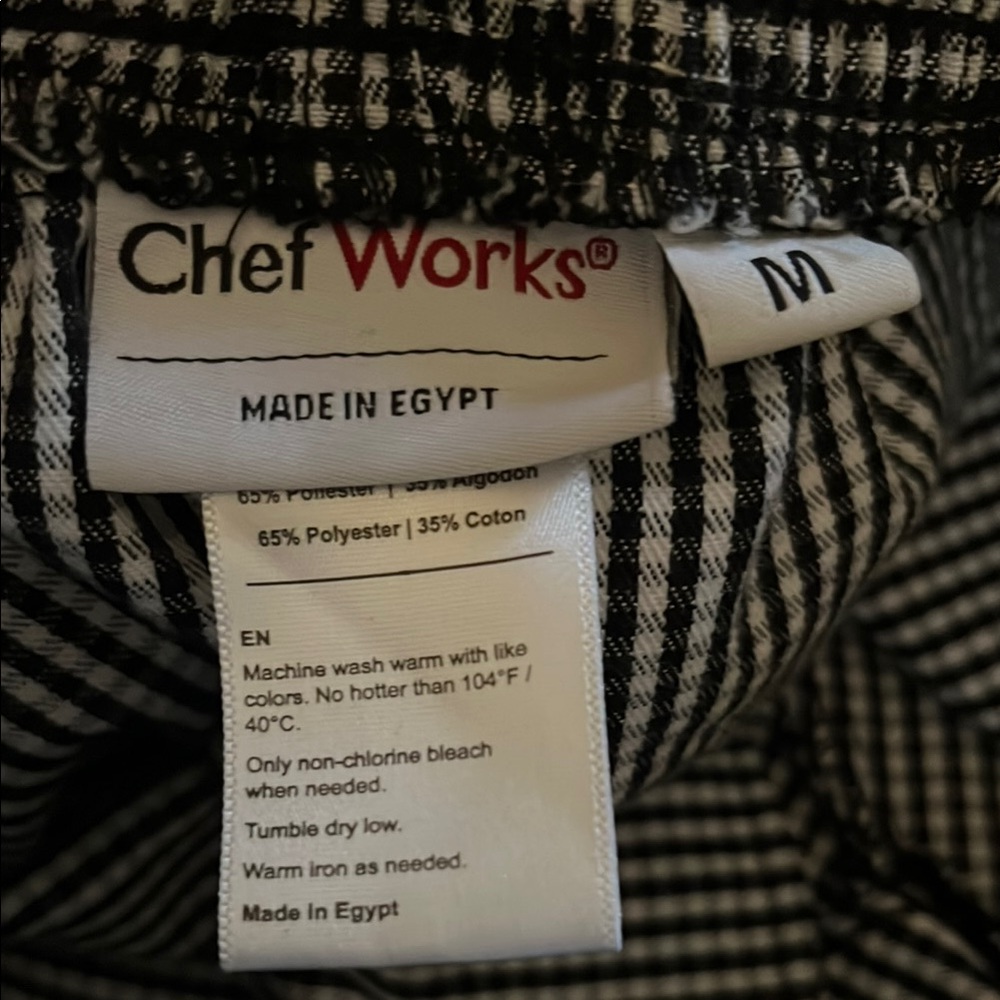 Black/white checkered chef pants - Picture 2 of 8